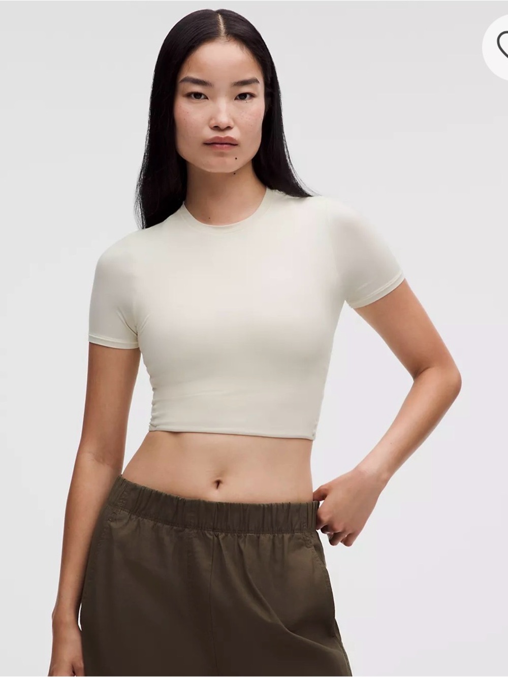 Lululemon Wundermost Ultra-Soft Nulu Crewneck Cropped T-Shirt